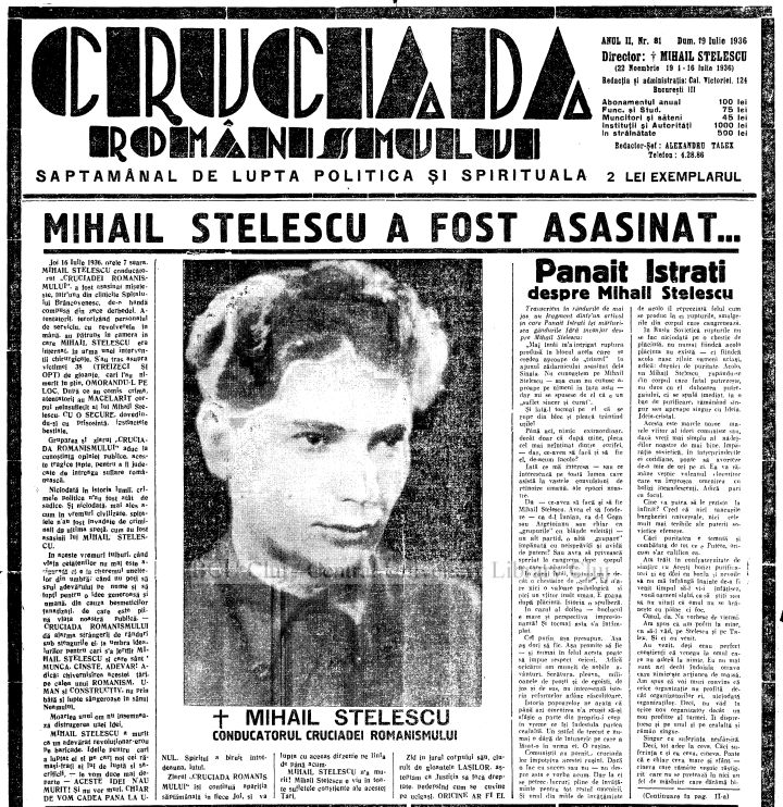 Cruciada Românismului, nr. 81, ediție specială de duminică, 19 iulie 1936